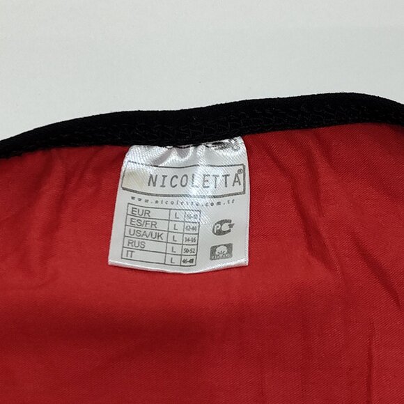 Nicoletta Amor Nightgown Size Large Red Cartoon Bear w/ Black Straps 90% Cotton - Picture 3 of 7